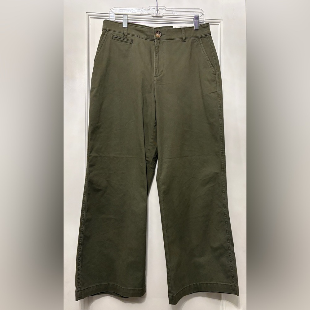 LOFT Olive Green Wide Leg The Monroe Pants